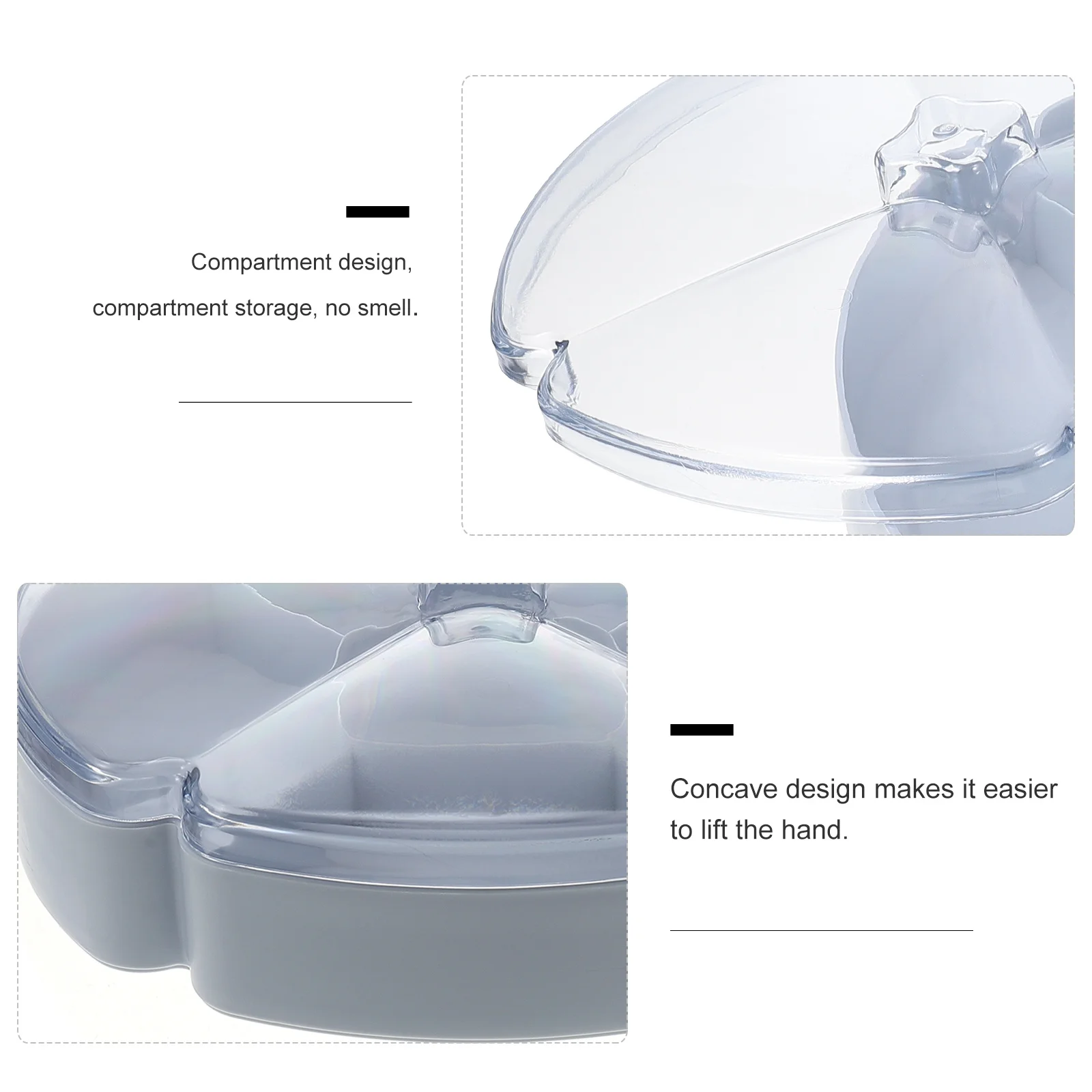 

Dry Fruit Box ABS Plastic Multi-Grid Snack Tray Household Candy Container Dessert Serving Tray Nut Storage Plate