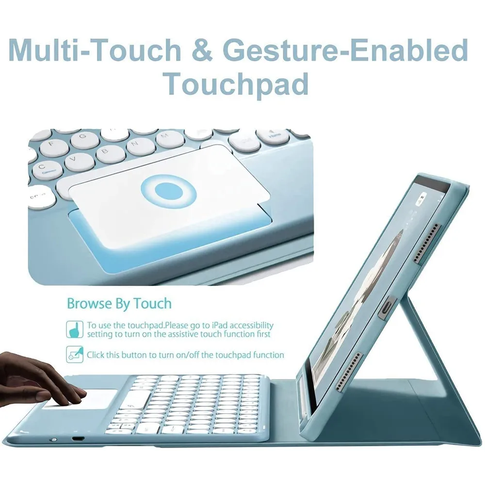 Tablets Keyboard Cover for New iPad 11th A16 2025 Case with Pencil Slot for iPad 10th Air 5 4  Pro 11 10.5 Round Key Keyboards