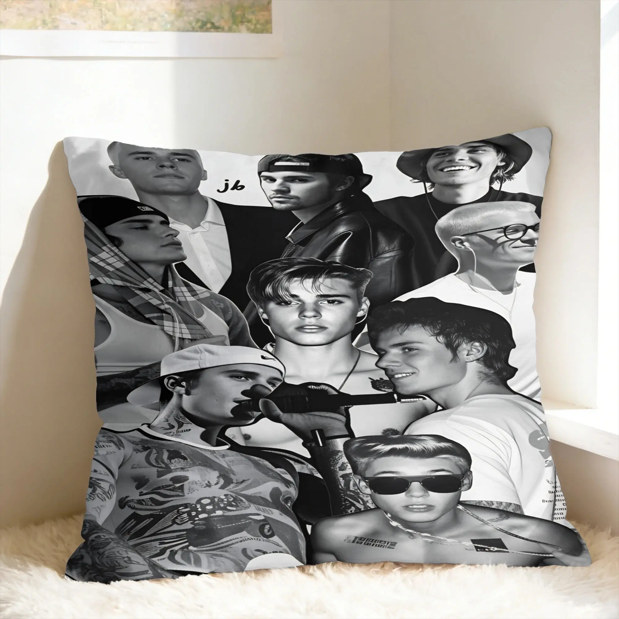 J-JustinS B-Bieber Pillow Case  Comfy Pillow Cover Vintage Pillowcases For Living Room Bed Chair