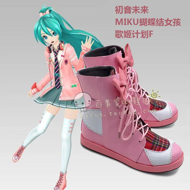 

Бабочки Hatsune Miku с бантом для девушек и певиц, обувь для косплея для женщин и мужчин, Аниме обувь для выступлений Hatsune Miku