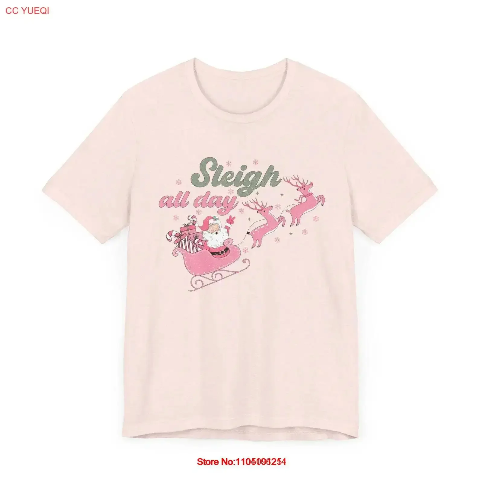 Camiseta trineo todo el día divertida Santa en espíritu navideño vintage lavada moda Unisex suave ligeramente transpirable estirado