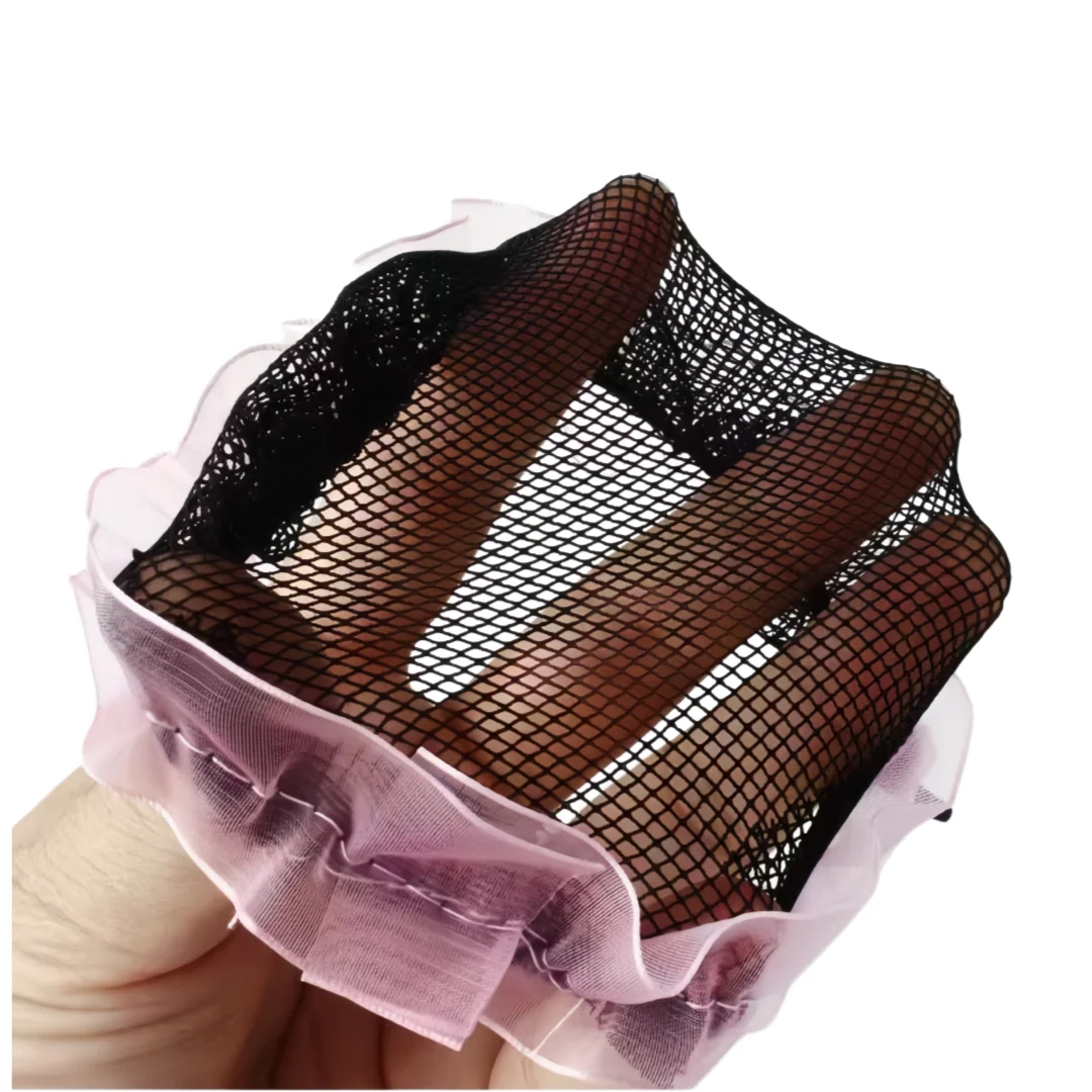 1Pcs Rhinestone Hair Net for Women Invisible Hair Nets Elastic Edge Fine Mesh Bun Hair Style Cover Equestrian Ballet Snood Cap