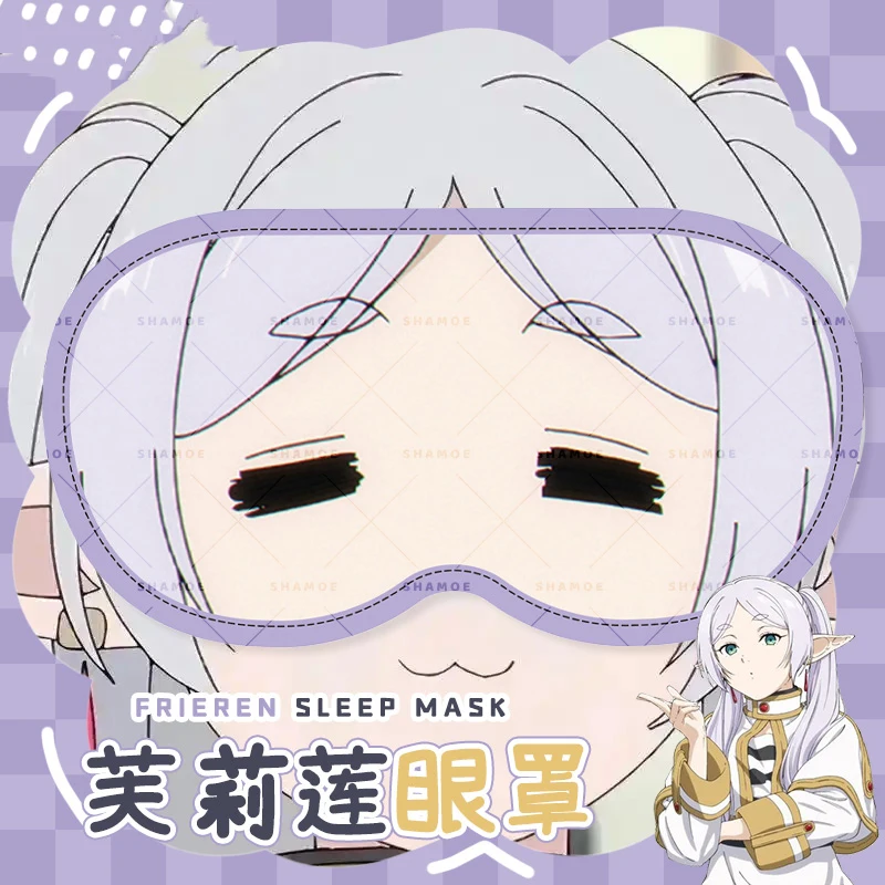 Anime Sousou No Frieren Beyond Journey's End Nap máscara de ojos Cosplay púrpura parche en el ojo para dormir hombres mujeres dibujos animados Prop regalo de Navidad