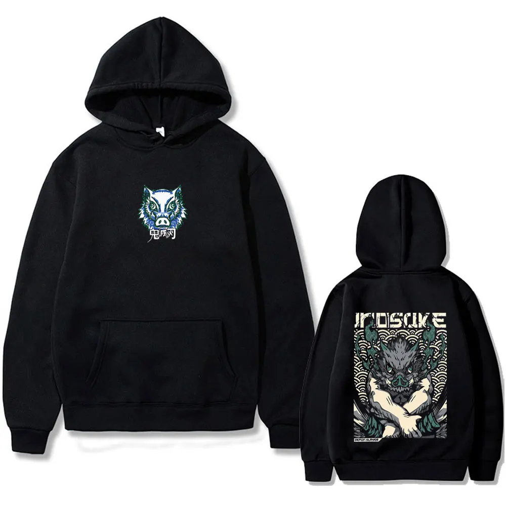 

Anime Demon Slayer Hashibira Inosuke Hoodie Men Women Japanese Cartoon Casual Fleece Pullover Unisex Vintage Oversized Hoodies