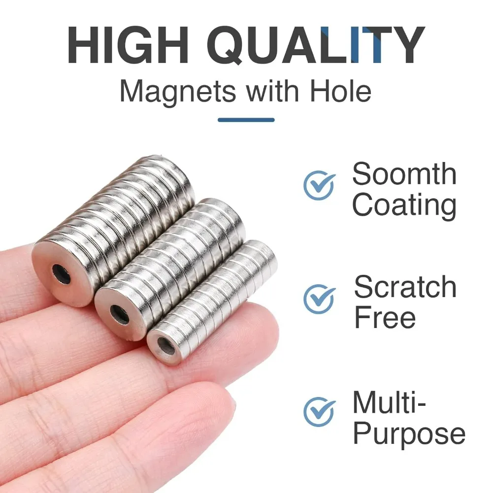Powerful Neodymium Magnet 8x5-3mm Round Super Strong Magnets with Hole NdfeB Permanent Magnetic Imanes DIY Refrigerator Magnet