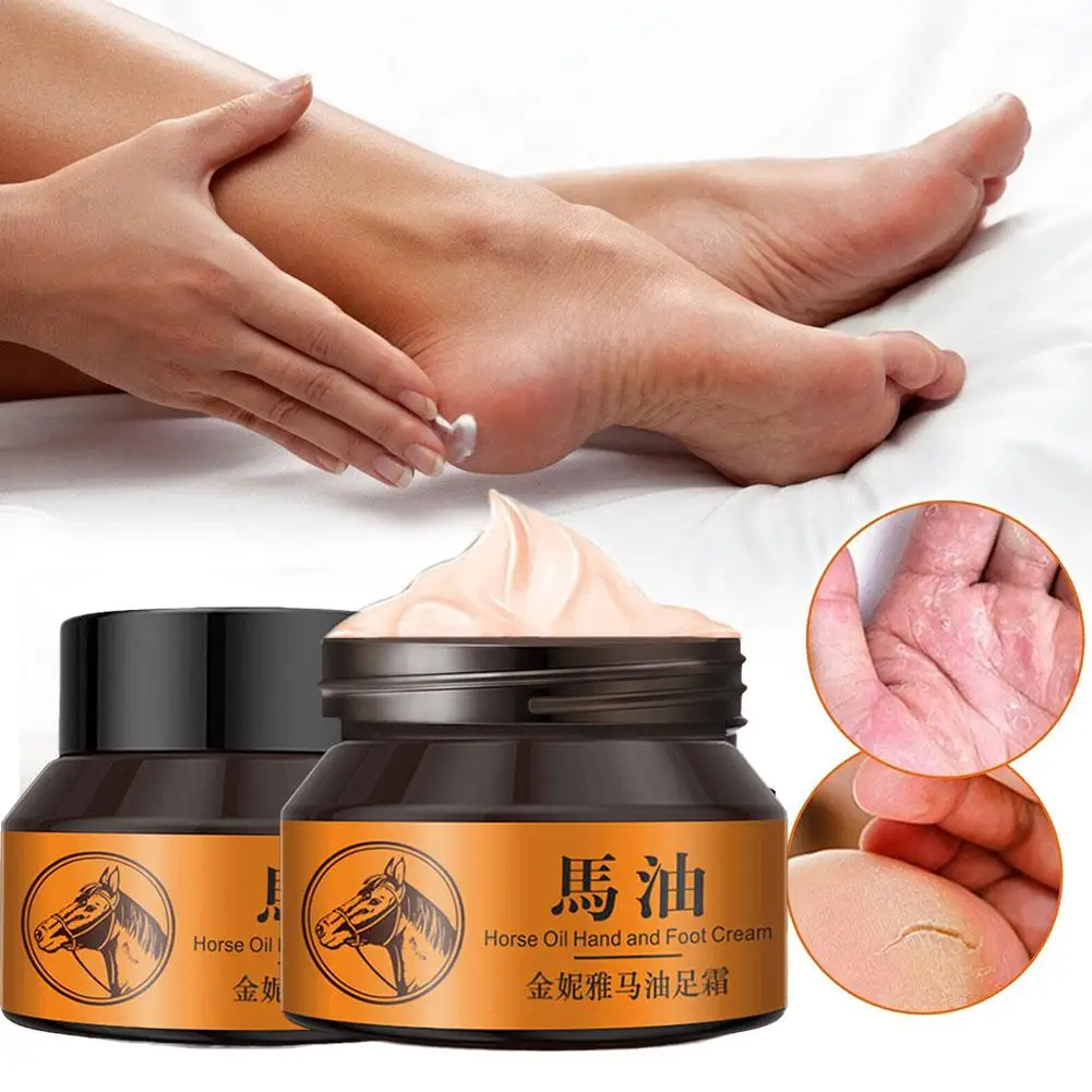 Horse Oil Foot Cream Moisturize Soften Foot Skin Smooth Cracking Moisturize Nourish Care Skin Naturally Removal Prevent Dea W4X2