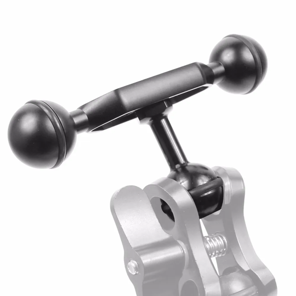 Aluminiumlegierung Tauchen Licht Taschenlampe Dual Kugelgelenk Arm und 2 Schmetterling Clip Klemmhalterung für Unterwasserfotografie Kamera – Detail 18