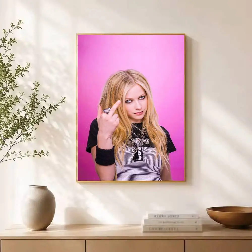 A-Avril L-Lavigne  Punk Singer Poster Waterproof Wall Art Sticker For Bar Living Room Vintage Decor High Quality Print Gift