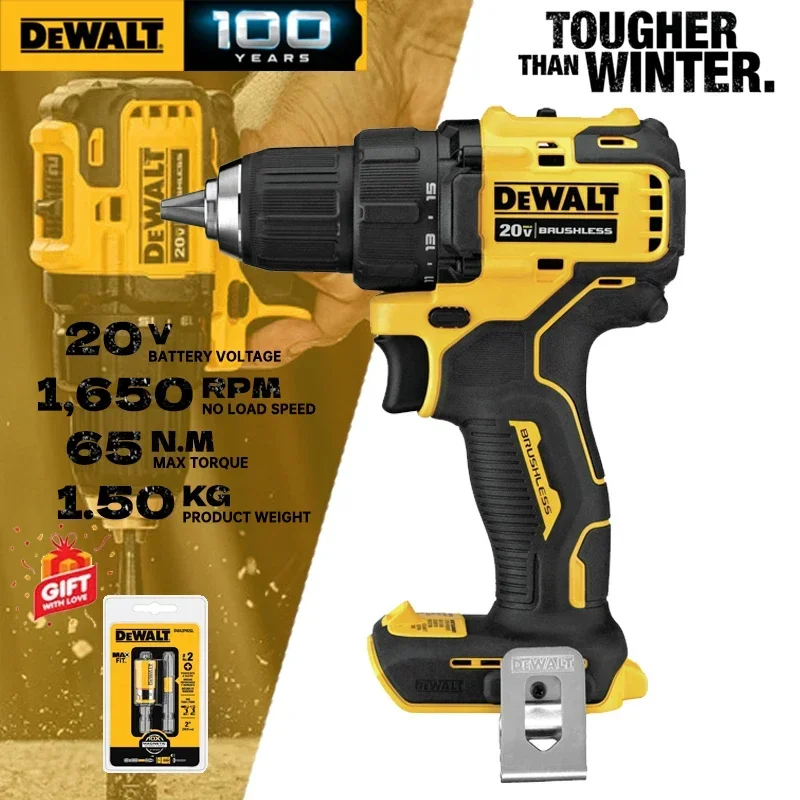 DEWALT DCD708 Cordless Drill Driver Brushless Motor 1/2 in Compact Screwdriver 20V MAX Power Tool DCD708B WITH DWA2PH2SL