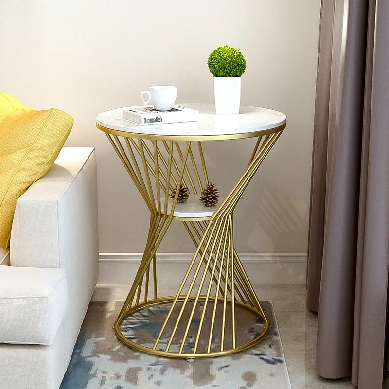 Nordic marble side table, simple modern balcony, small coffee table, light luxury corner, sofa, bedroom, bedside, small round si