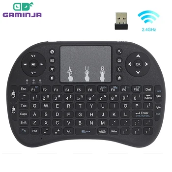 GAMINJA I8 Mini el klavye uzaktan kumanda 2.4G hava fare dokunmatik panelli kablosuz klavye Android TV kutusu PC akıllı TV için