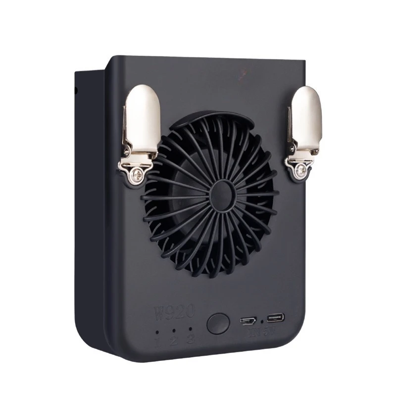 

W920 waist fan USB charging portable neck clip waist outdoor sports construction site small electric fan