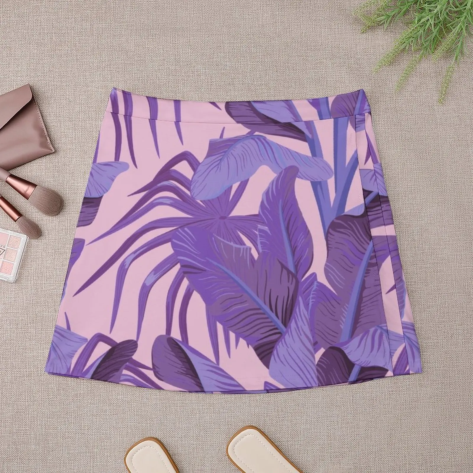 Tropical '17 - Starling [Banana Leaves] Mini Skirt elegant social women's skirts extreme mini dress Mini Skirt