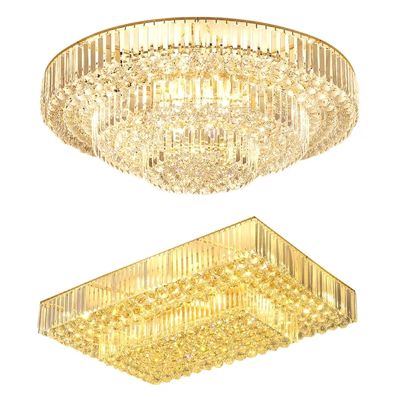 Led Ceiling Lights Classical Round Ceiling Chandeliers Luxury Crystal Lustres Decor Home Plafonnier For Living Room Modern Lamps