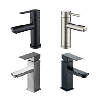 Basin Sink Faucet Bathroom Kitchen Washbasin Faucet Deck Mounted Hot Cold Water Tap Premium Stainless Steel Matte Material