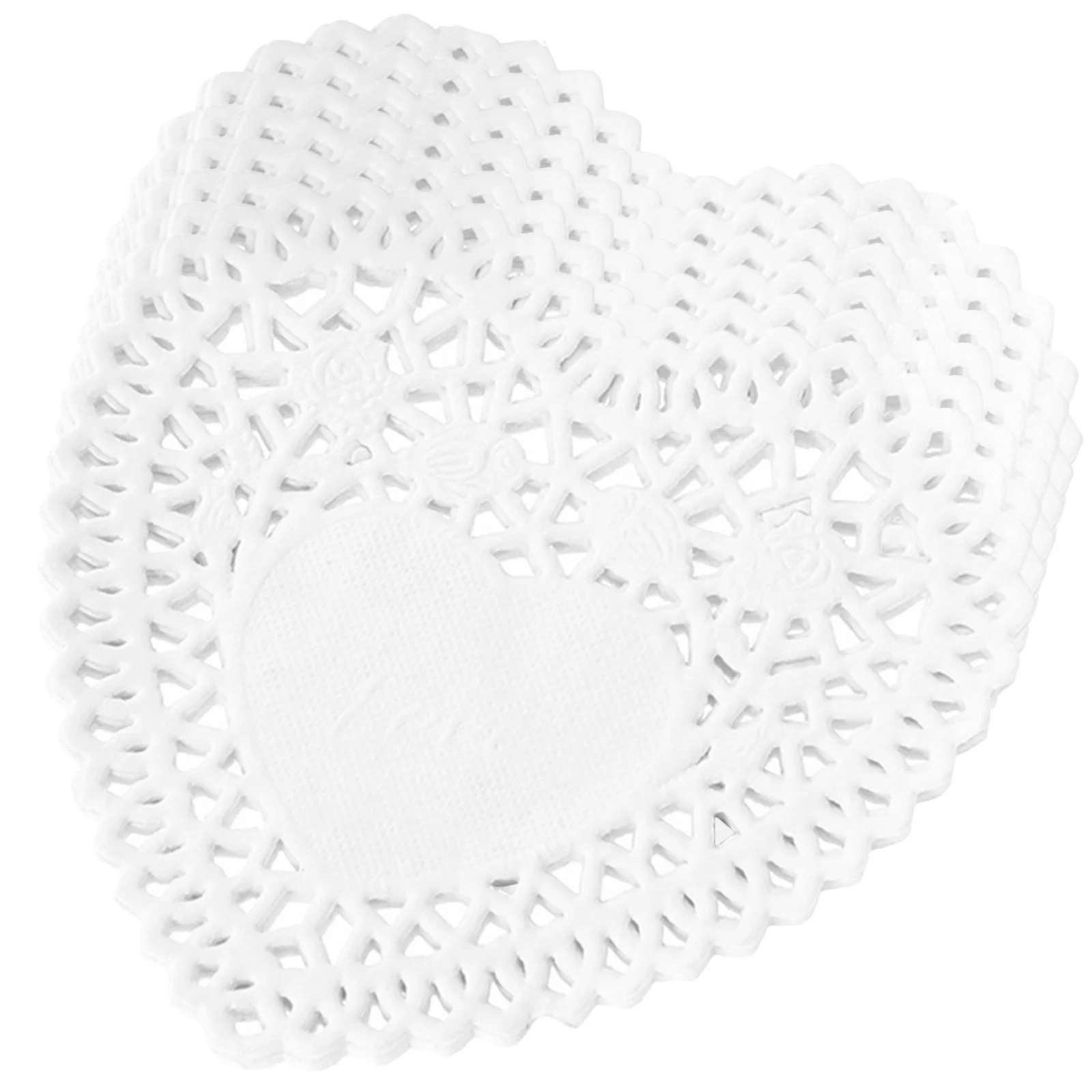 

250Pcs Paper Food Doilies Heart 4 Inch Lace Cake Dessert Mats Oil Proof Wedding Valentine Decoration Cake Lace Paper