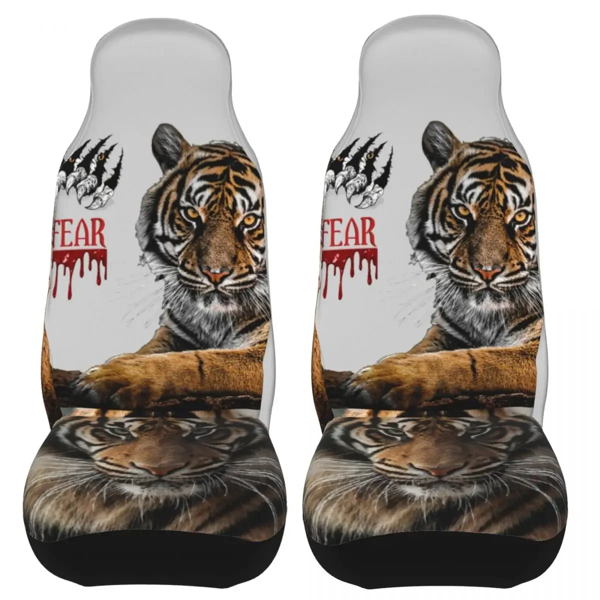 Cool Tiger Wallpaper Art Universal Car Seat Cover Auto Interior For SUV Nature Animal Seat Covers Polyester Fishing