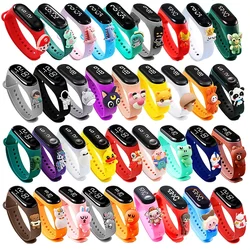 Reloj inteligente deportivo de silicona para niños y niñas, pulsera Digital LED de dibujos animados, resistente al agua, regalo de cumpleaños, M3-M7