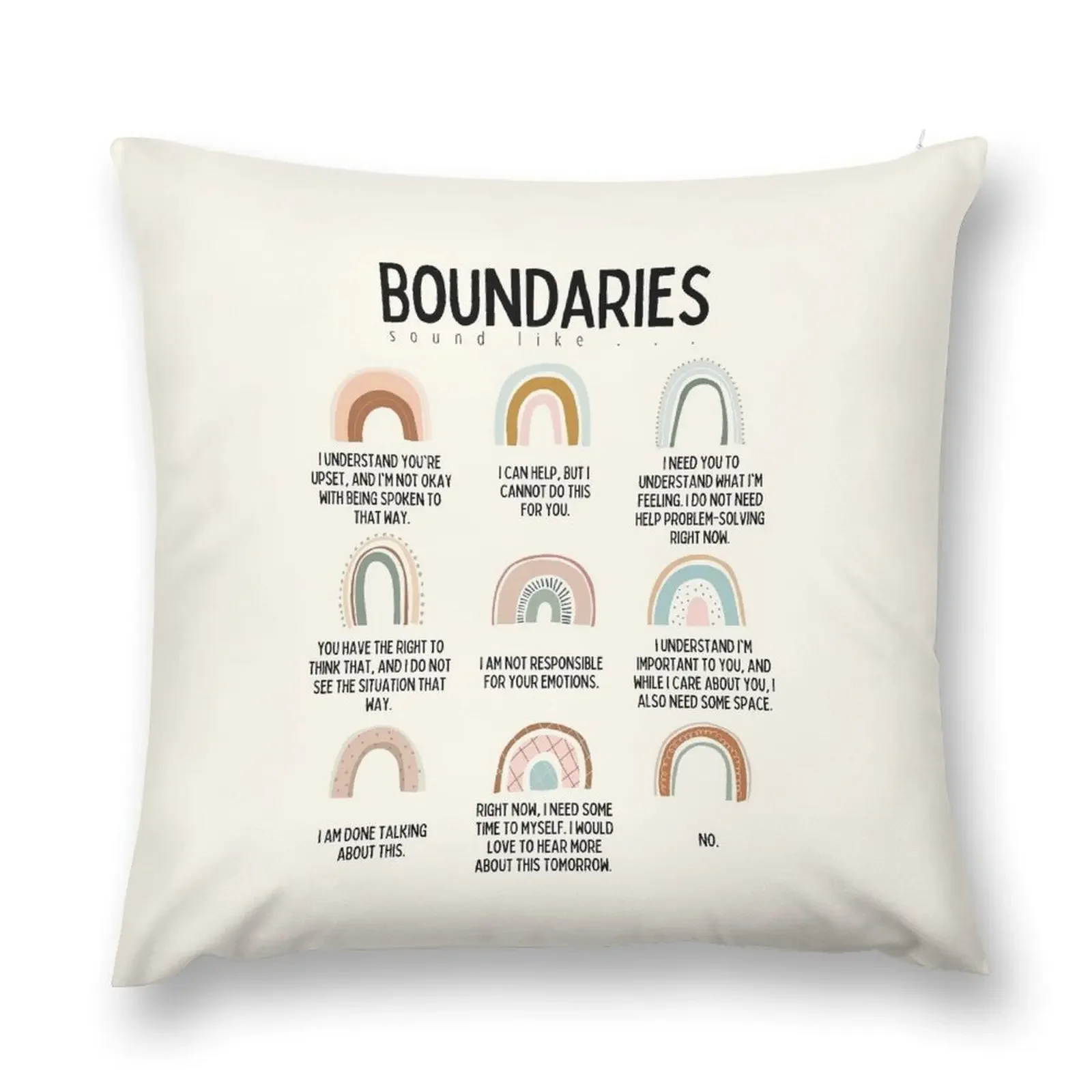 Boundaries Mental Health Reminder for Counselors Throw Pillow Cushions For Sofa Pillowcases Bed Cushions pillow