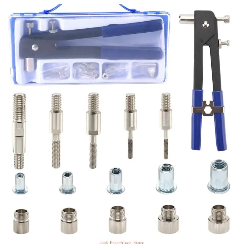 

86x Rivet Nut Tool Kits Wrench Threaded Insert Rivnut Nutserts Rivet Guns Kits