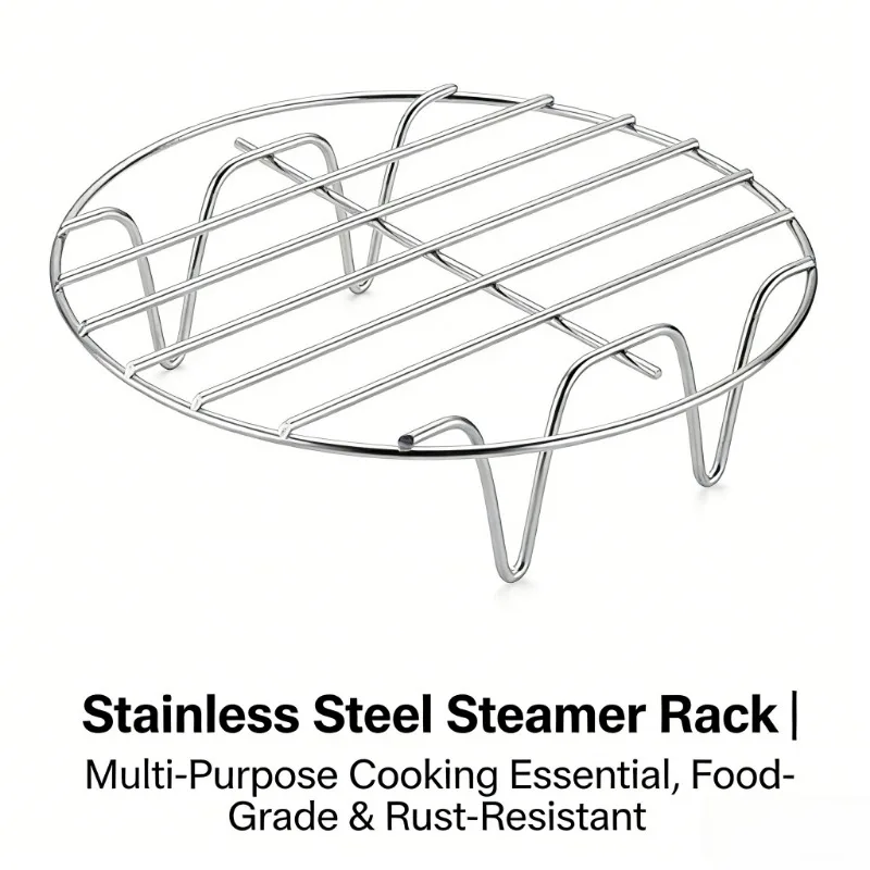 2er-Pack Heißluftfritteusen-Gestelle, rund, 6 Zoll, Heißluftfritteusen-Korb aus Edelstahl, für Heißluftfritteuse/Backofen/Suppentopf/Schnellkochtopf