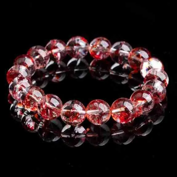 Round Bead Bracelet Loose Bead Strand Crystal Koi Resin Flower Multicolor Circular Unisex Employee Gift