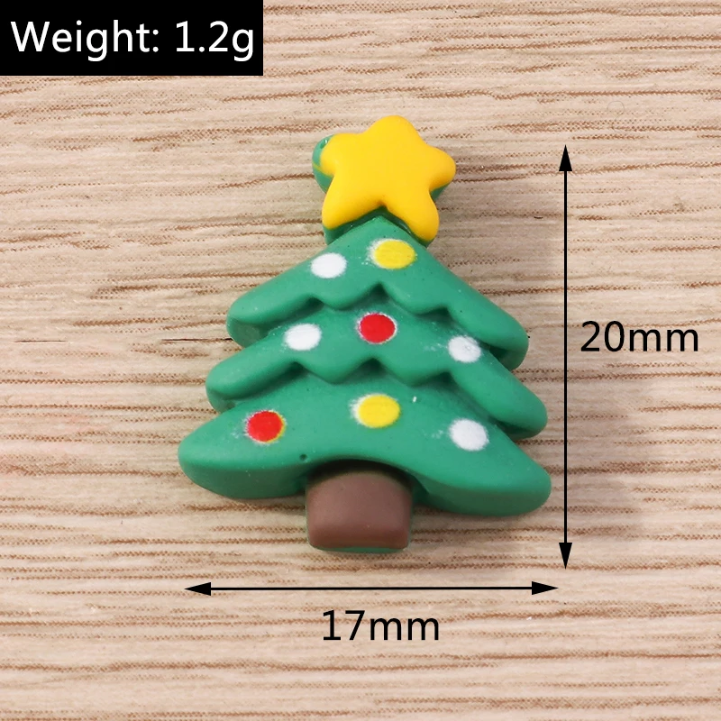 Tusember 10 Stück Niedliche Weihnachts-Dekorationen: Weihnachtsmann, Elch, Schneemann, Flache Harz-Cabochons für DIY Scrapbooking, Haarspangen und Broschen – Detail 6