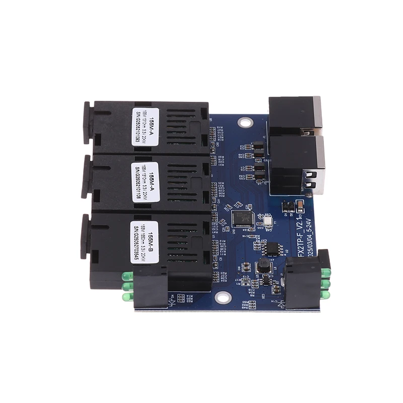 Convertitore switch Ethernet veloce 3F2E Convertitore multimediale in fibra ottica Ethernet da 20 km Modalità singola 2 RJ45 3 porte in fibra SC