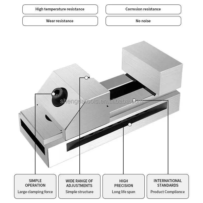 Stainless Steel Cnc Machine Accessories Tool Vertex Vise Universal Vise Clamp QKG 25 Precision Vise