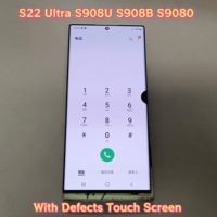 100% tests S22Ultra AMOLED Display For Samsung Galaxy S22 Ultra 5G LCD S908 S908U S908B Touch Screen Digitizer With black dots