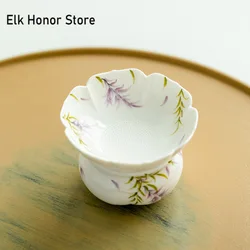 Pure Hand-painted Wisteria Flower Tea Infusor Boutique Tea Strainer Household Tea Brewing Tea Filter for Tea Supplies Ornaments