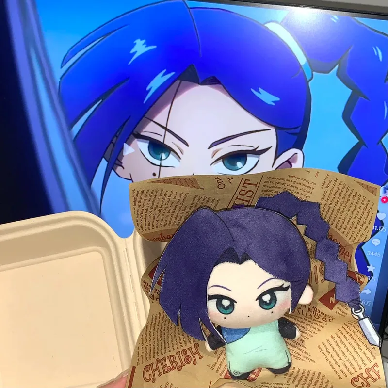 Assassin Wu Liuqi 10 cm coton poupée fleur de prunier treize vert Phoenix poupée sac à dos accessoires Fans Surprise cadeau jouets