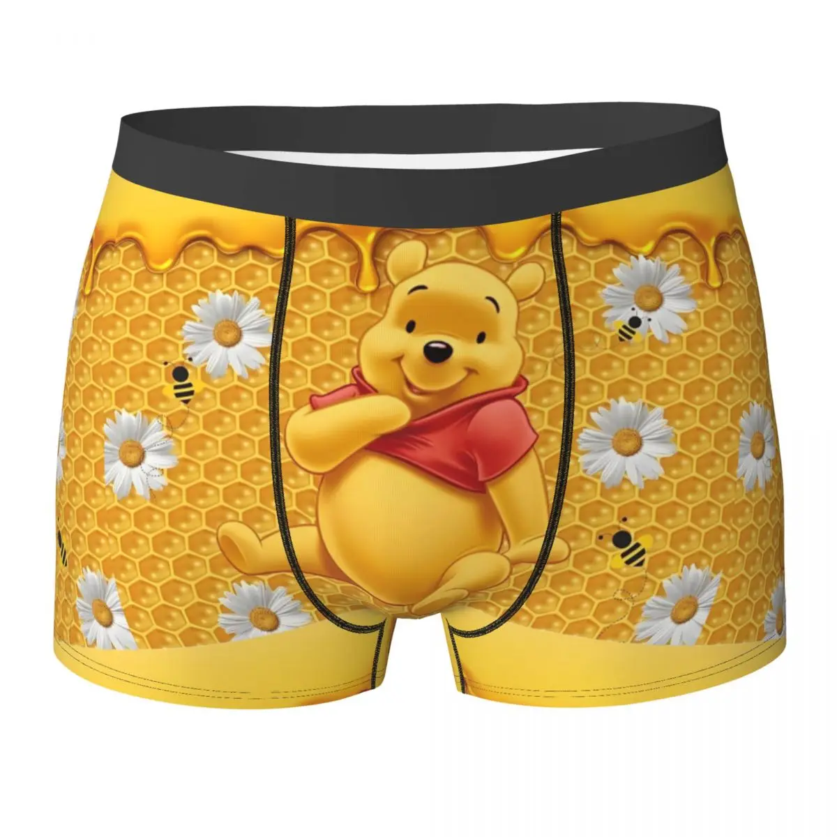 

Custom Winnie Pooh Bear Pattern Underwear Custom DIY Boxershorts Quality Man Panties Funny Shorts Briefs Birthday Present