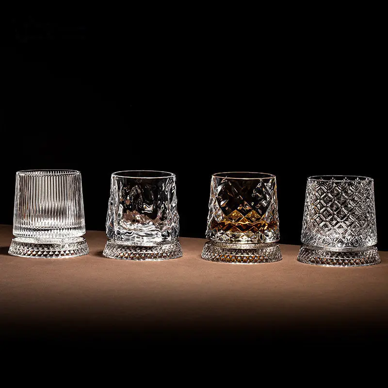 

Crystal Bottom Spinning Whiskey Mug Premium Sense Home Products Office Tumbler Beer Mug