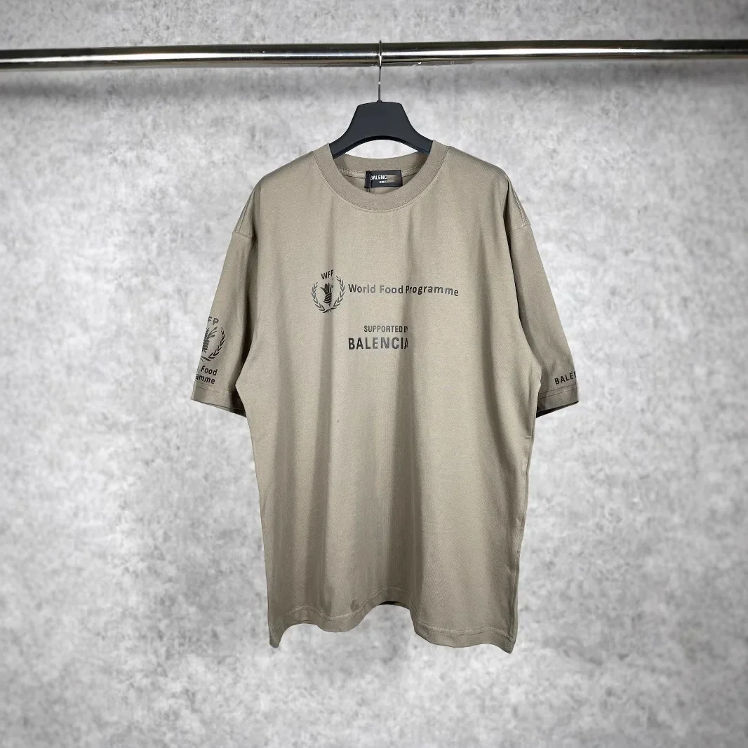 النسخة الصحيحة باريس B الخيرية القمح الأذن قصيرة الأكمام الصيف حجم كبير 260 جرام تي شيرت تنفس الرجال عادية طاقم الرقبة المحملة #2