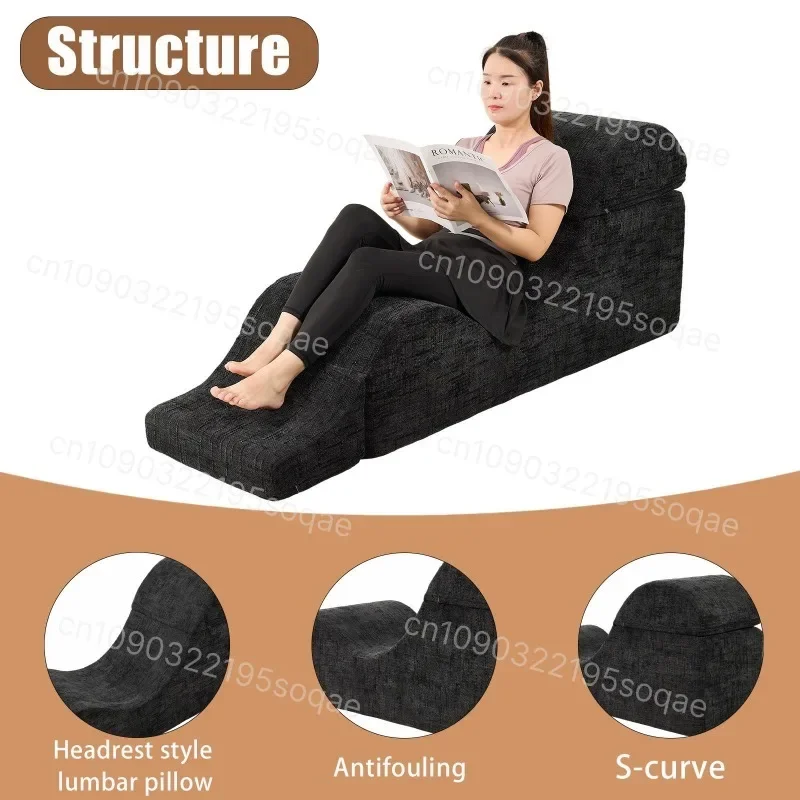 3-in-1 Foldable Wave Sofa, Multifunctional Couple Seat, S Type Chaise Mat for Yoga & Relaxation