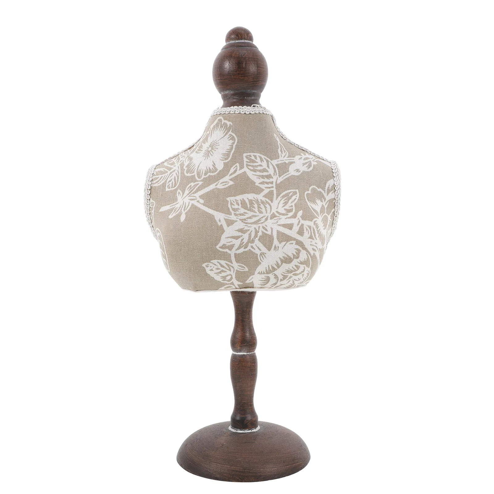 

Elegant Wooden Necklace Display Stand Vintage Jewelry Mannequin Stable Sturdy Rack for Pendants Chains Jewelry Organization