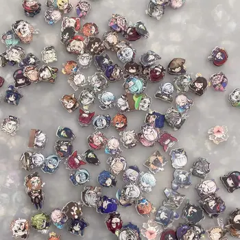 30 Uds. Parche acrílico de impacto Genshin al azar, bolsa DIY, joyería artesanal, accesorios para llavero, broche, funda de teléfono, adorno de Anime de 2cm