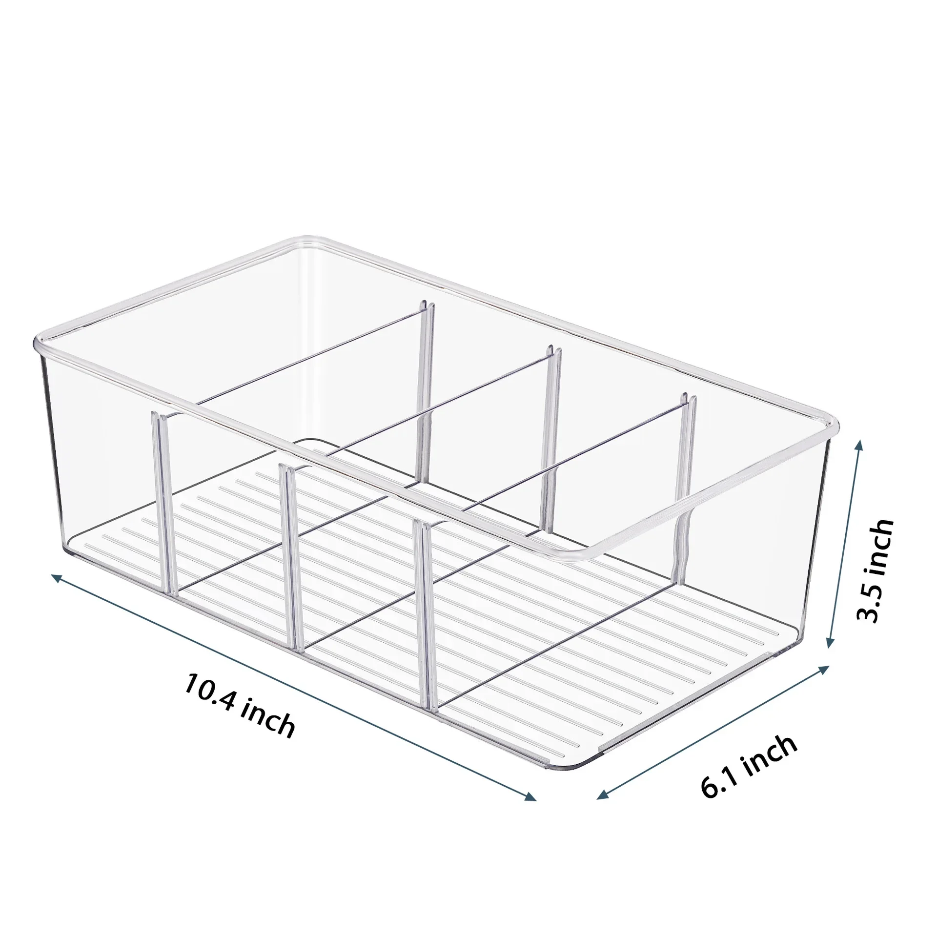 4 Grids Refrigerator Organizer Bins Soda Can Beverage Transparent Fridge Kitchen Container Cabinets Holder Fresh Storage Box