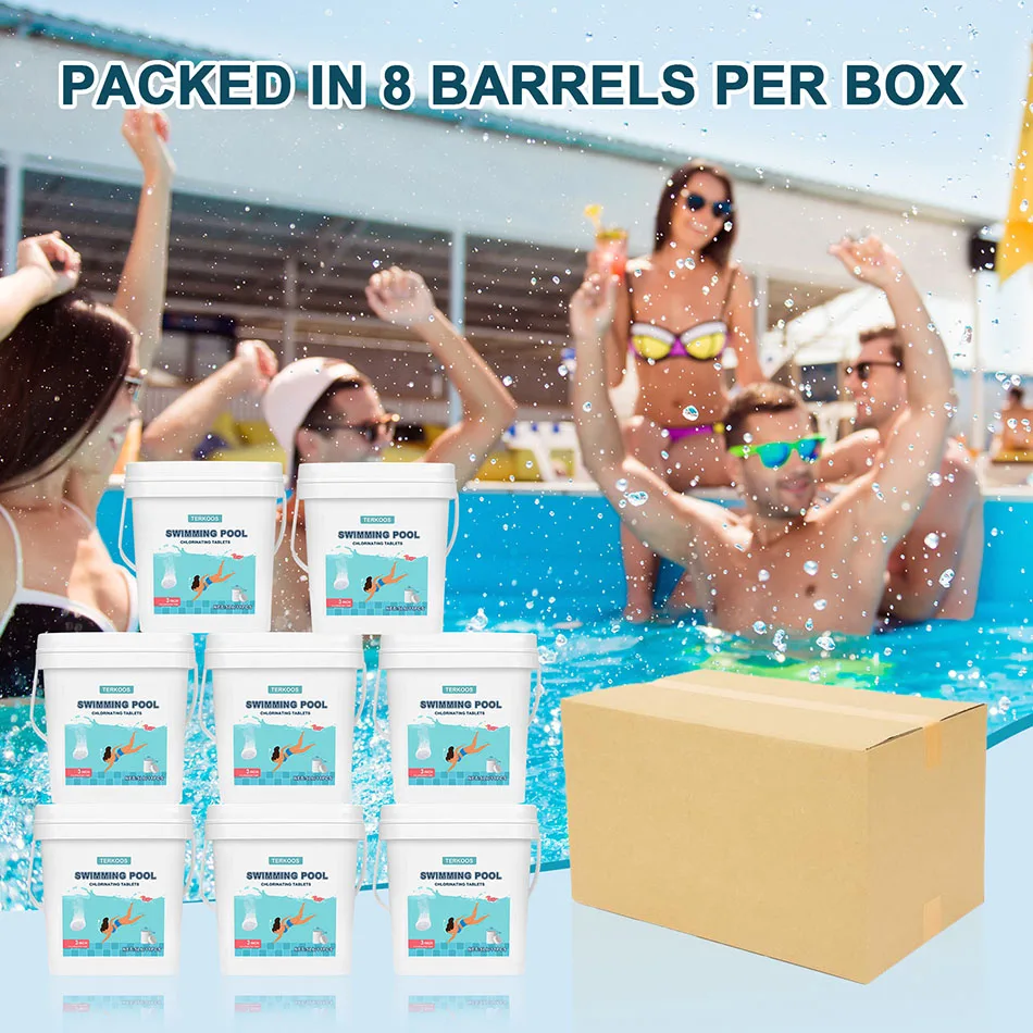 40LB 3inch Chlorine Tablets For Swimming Pools, Swimming Pool Water Purifier Dose Tablet Chlorine, Stabilized Chlorine Tablets 5
