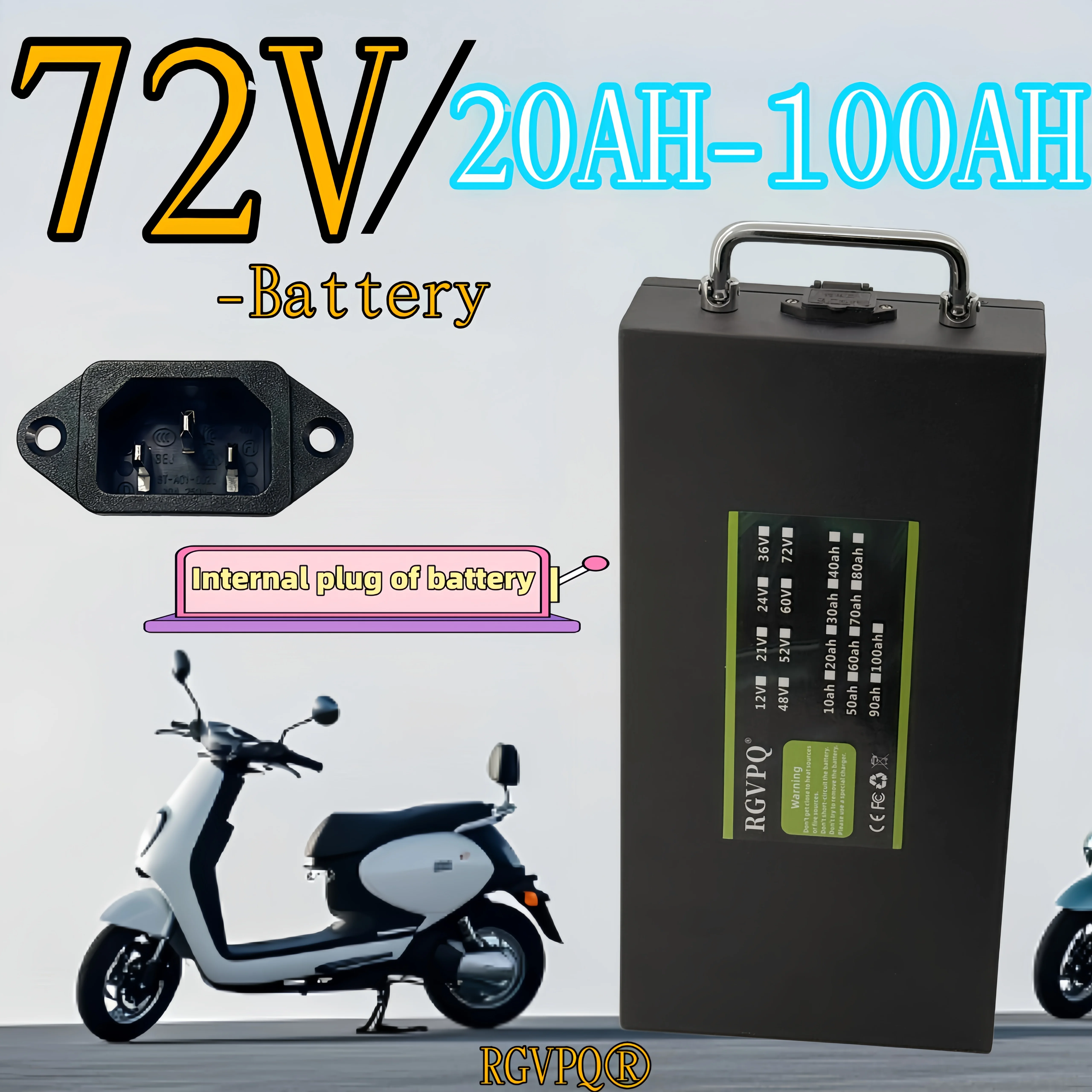 Transporte rápido aéreo 72V-100AH 18650 Batería de litio Batería grande tipo A Adecuado para motores de menos de 3000W