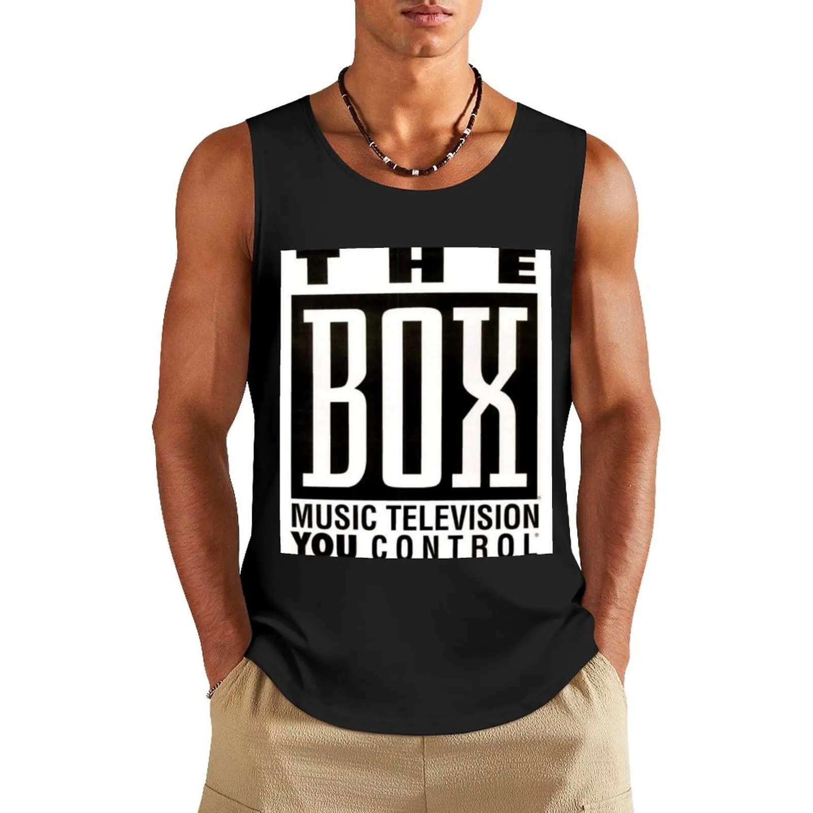 

The Box Line Tank Top sleeveless gym shirt man fitness summer Gym T-shirts for men