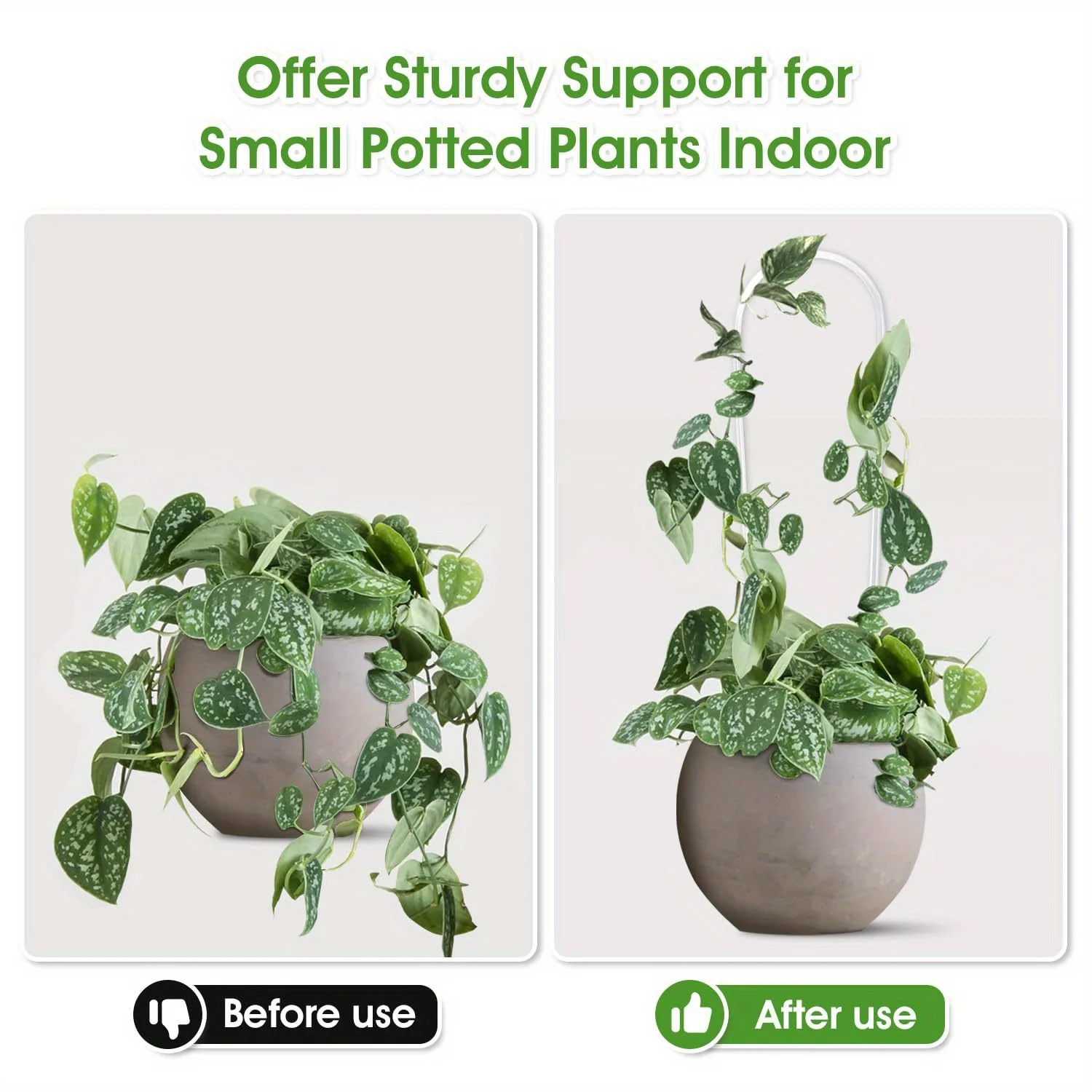 U-shaped acrylic plant climbing frame, transparent and durable, suitable for indoor vine and flower pot support
