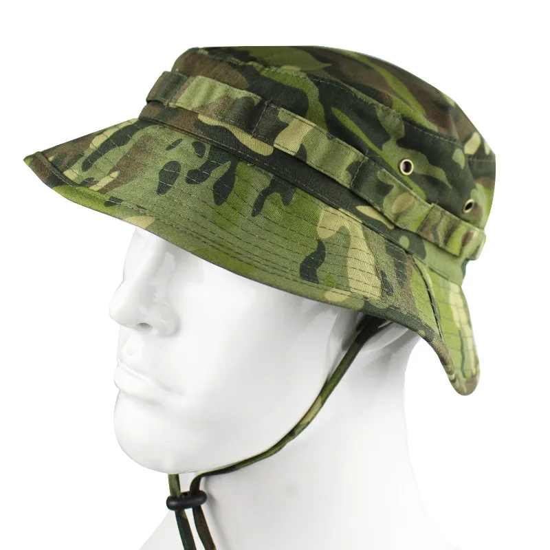 Outdoor mountaineering hunting sun hat tactical camouflage bennie hat short brim second generation round brim hat