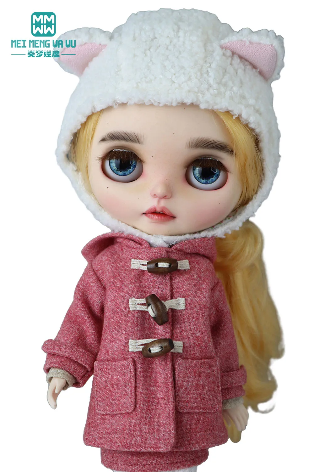 New Blyth Doll clothes Azone Fashion woolen trench coat Fleece jacket Toys Gift