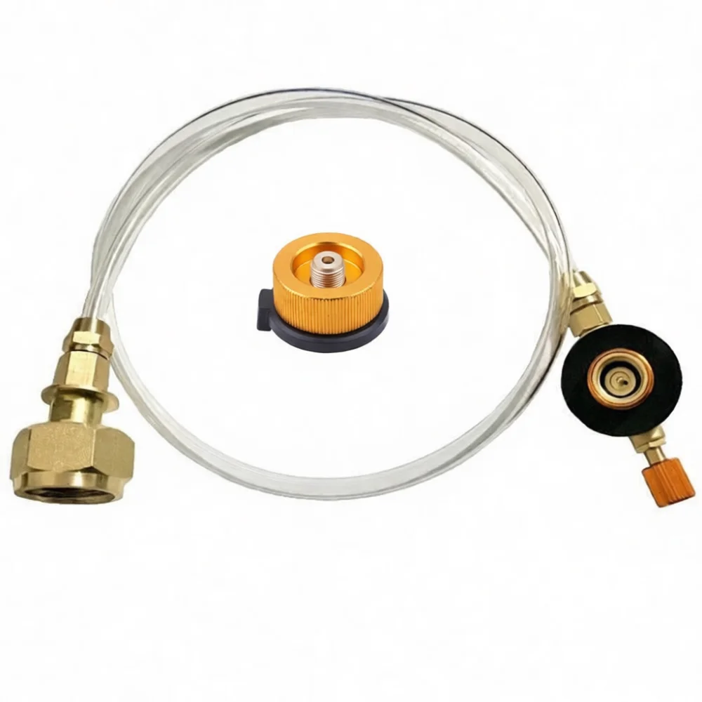 Portable Camping Gas Refill Converter For Flat Butane Canister Mountain Gas Cylinder Durable Split Type Adapter Valve
