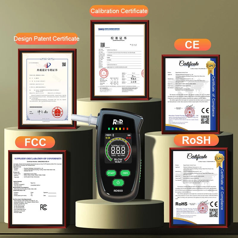 R & D RD900 – testeur d\'alcoolémie numérique Rechargeable, éthylomètre, détecteur d\'alcoolémie à usage personnel et professionnel