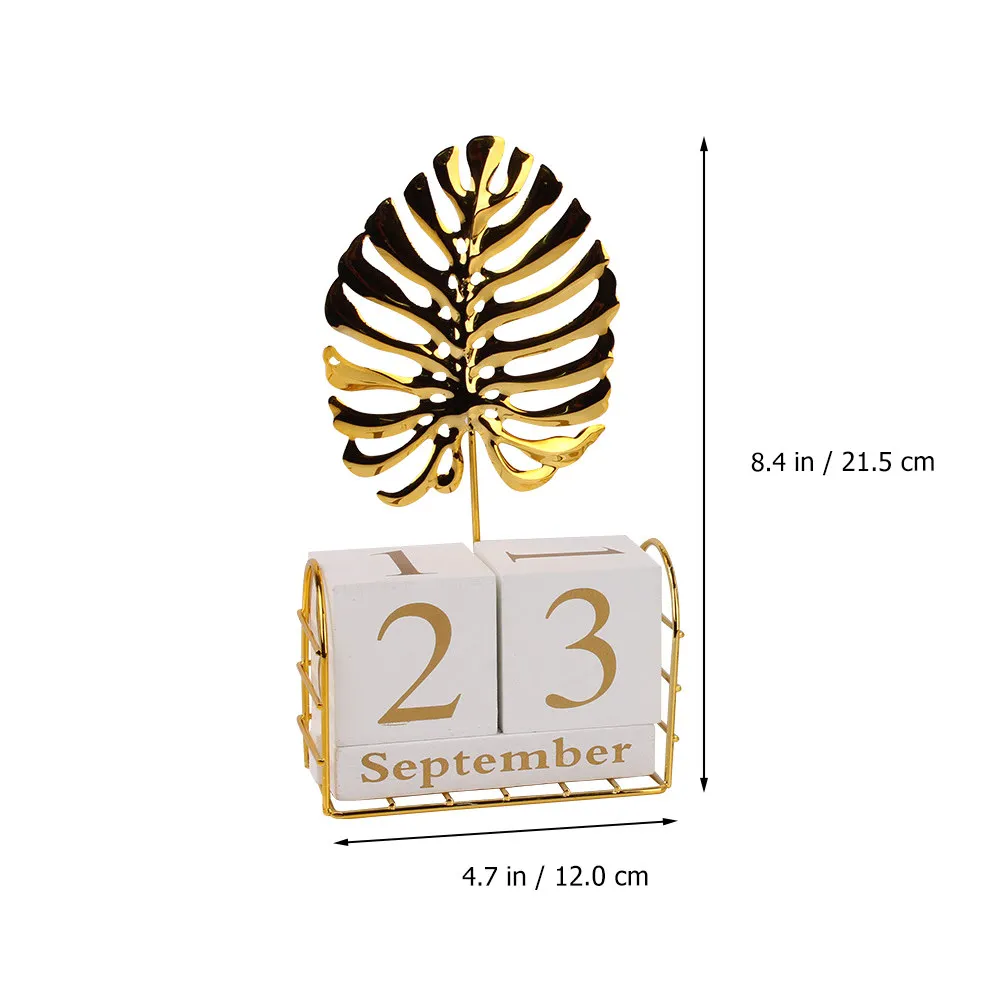1Set Solid Wood Calendar Blocks Perpetual Date Display Nordic Style Desk Ornament Mood Booster Gift for Family Coworker Wooden