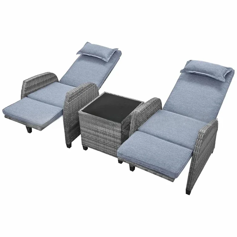 Garden terrace bar restaurant balcony disassembly and assembly liftable air rod rattan three - piece set chair