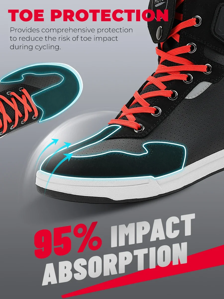 KEMIMOTO Motorcycle Shoes Men Summer Riding Casual Short Boots Anti-collision Reflective Protection Durable Equipments Moto Gear